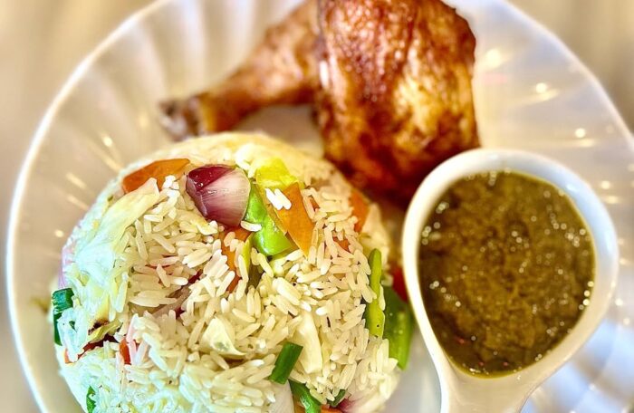 Grilled Chicken with Vegetable Rice